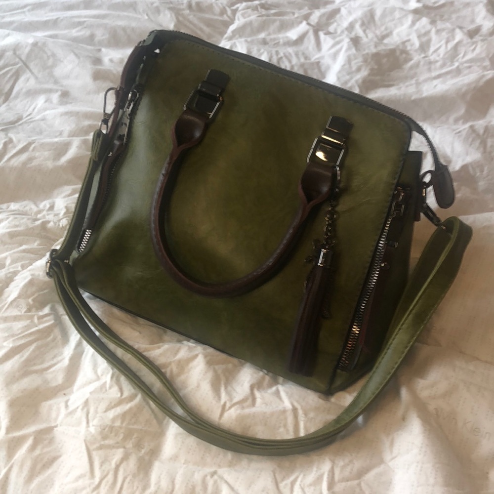 Olive and brown fall bag.